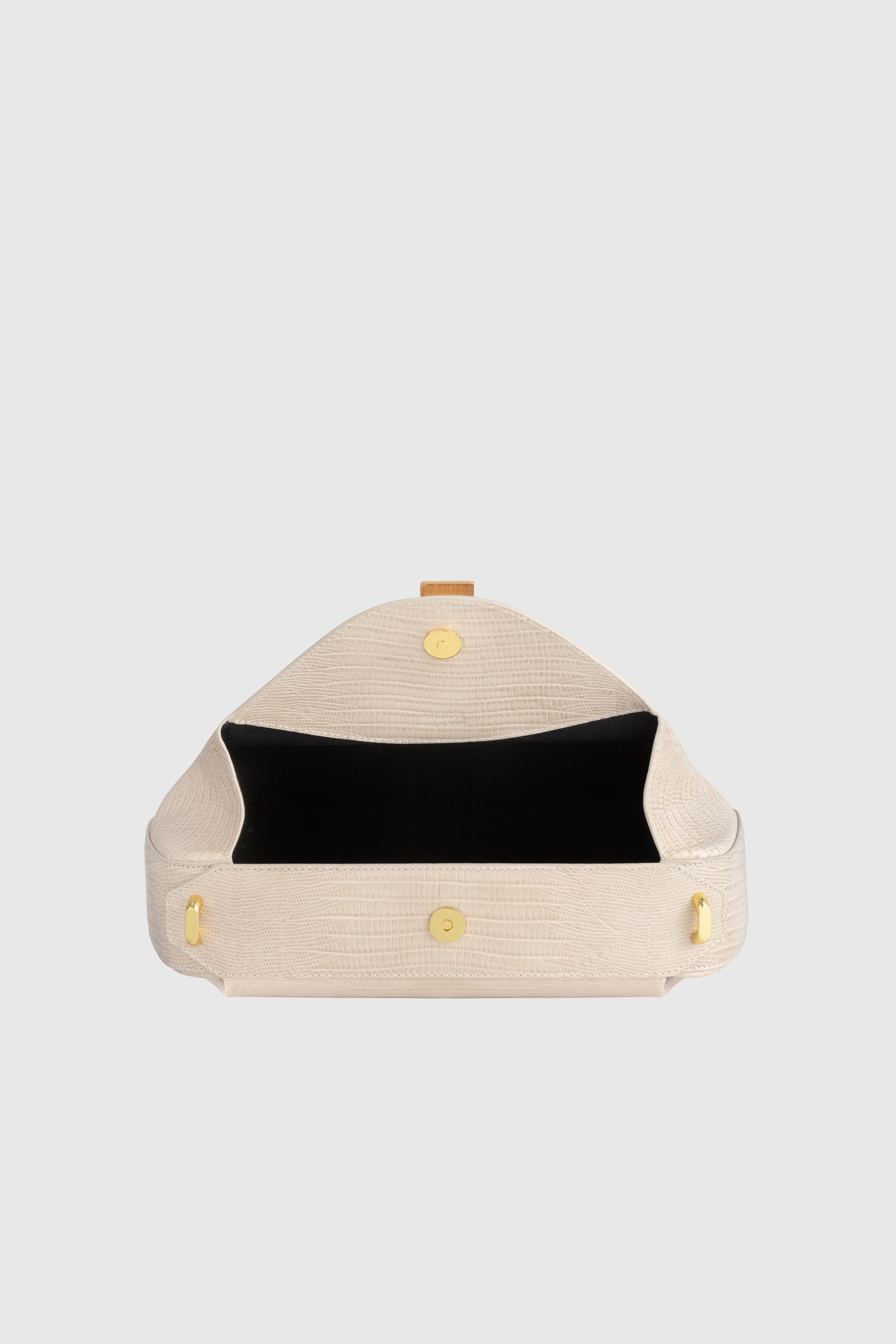 OYSTER CLUTCH - EMBOSSED LIZARD COWHIDE LEATHER