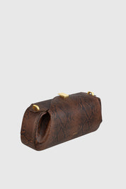 OYSTER CLUTCH - EMBOSSED SNAKE COWHIDE LEATHER