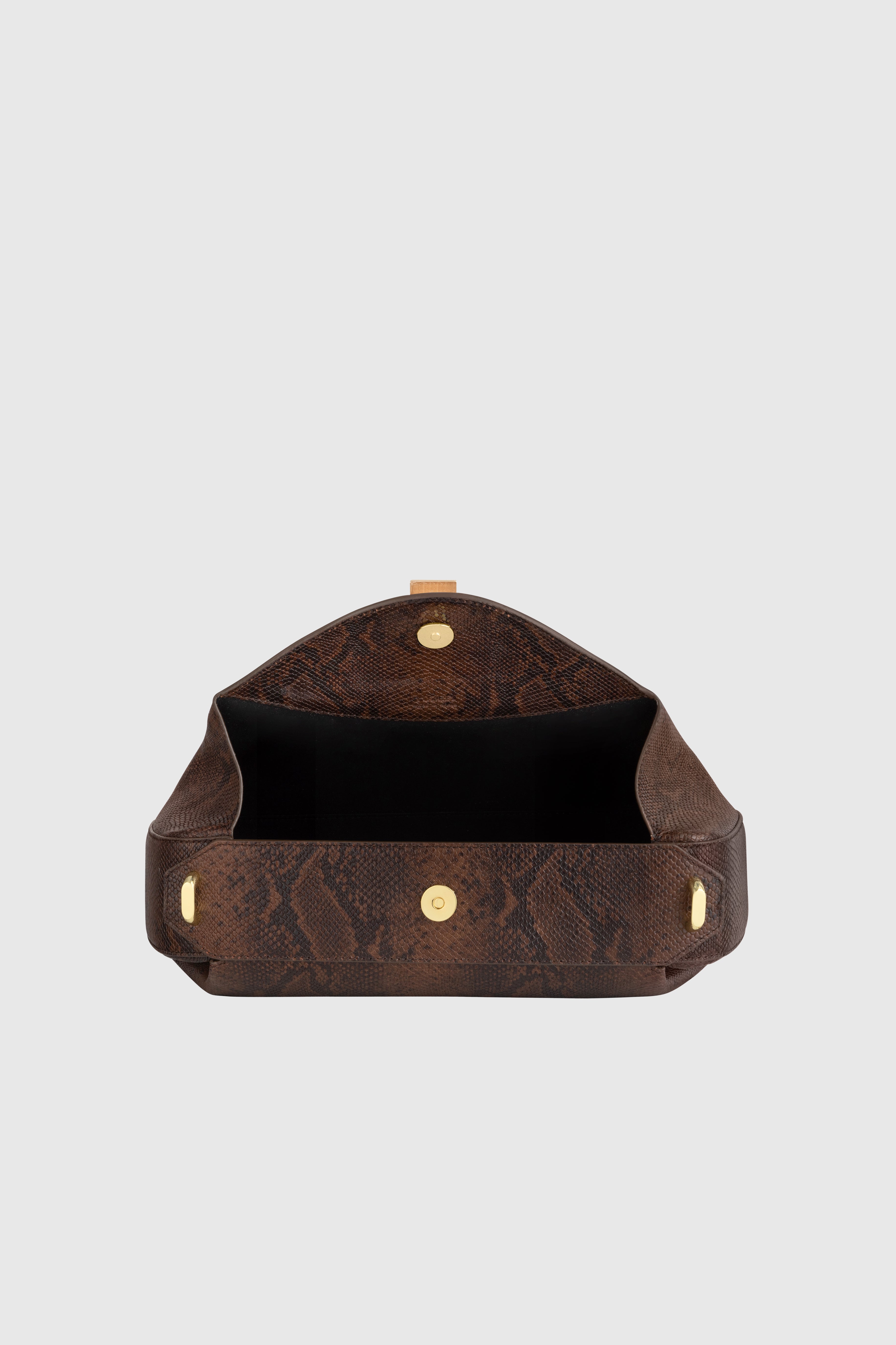 OYSTER CLUTCH - EMBOSSED SNAKE COWHIDE LEATHER