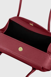 OYSTER SHOULDER BAG - CRANBERRY PEBBLE GRAINED LEATHER