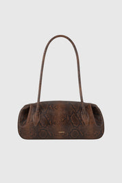 OYSTER SHOULDER BAG - EMBOSSED SNAKE COWHIDE LEATHER