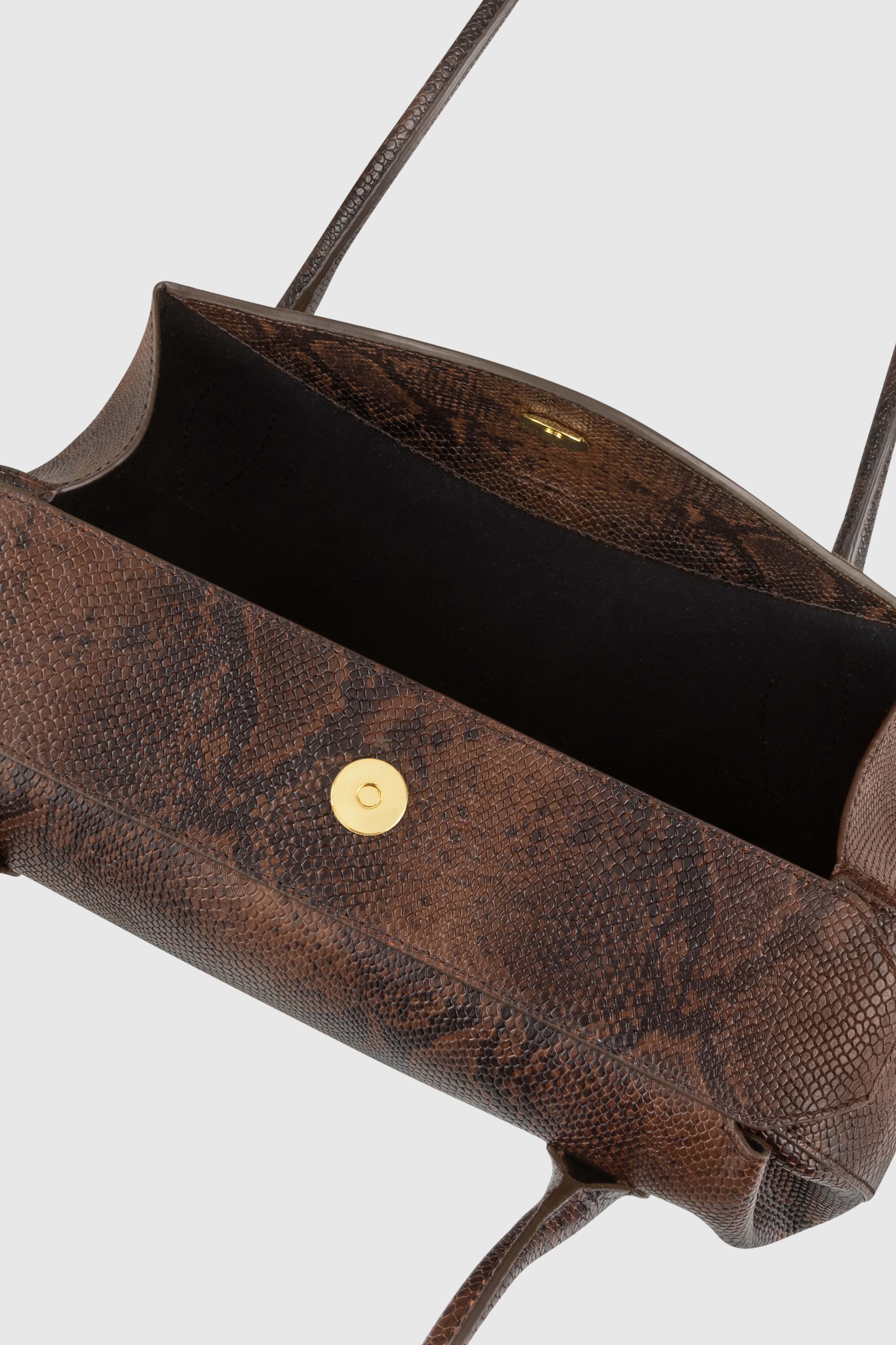 OYSTER SHOULDER BAG - EMBOSSED SNAKE COWHIDE LEATHER