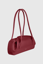 OYSTER SHOULDER BAG - CRANBERRY PEBBLE GRAINED LEATHER