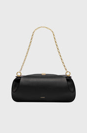 OYSTER CLUTCH - BLACK PEBBLE GRAINED LEATHER