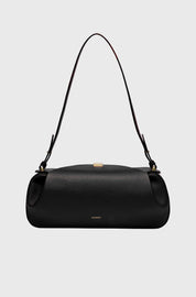 OYSTER CLUTCH - BLACK PEBBLE GRAINED LEATHER