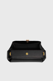 OYSTER CLUTCH - BLACK PEBBLE GRAINED LEATHER