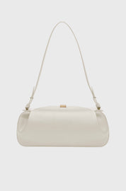 OYSTER CLUTCH - CREAM PEBBLE GRAINED LEATHER