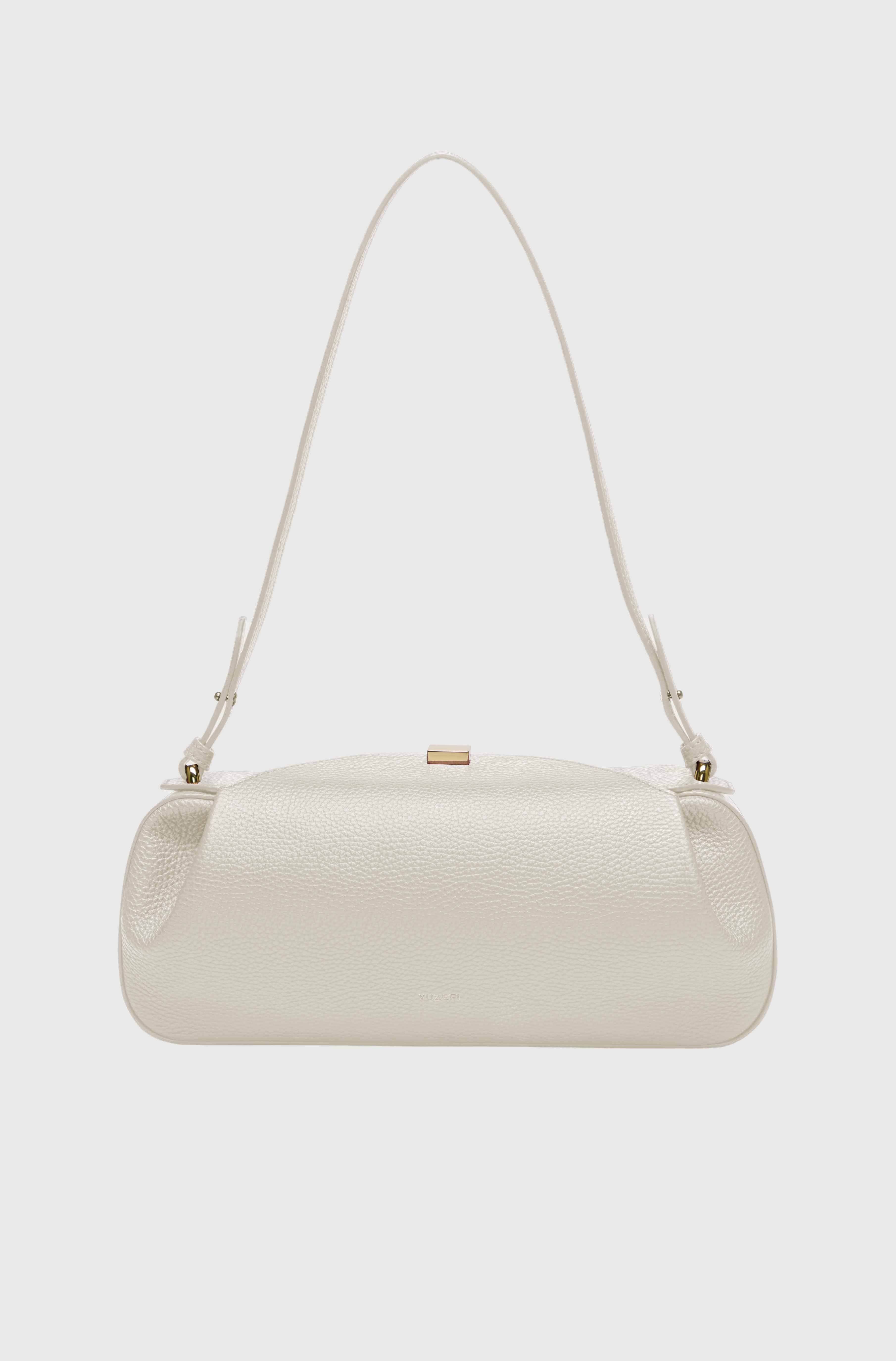 OYSTER CLUTCH - CREAM PEBBLE GRAINED LEATHER