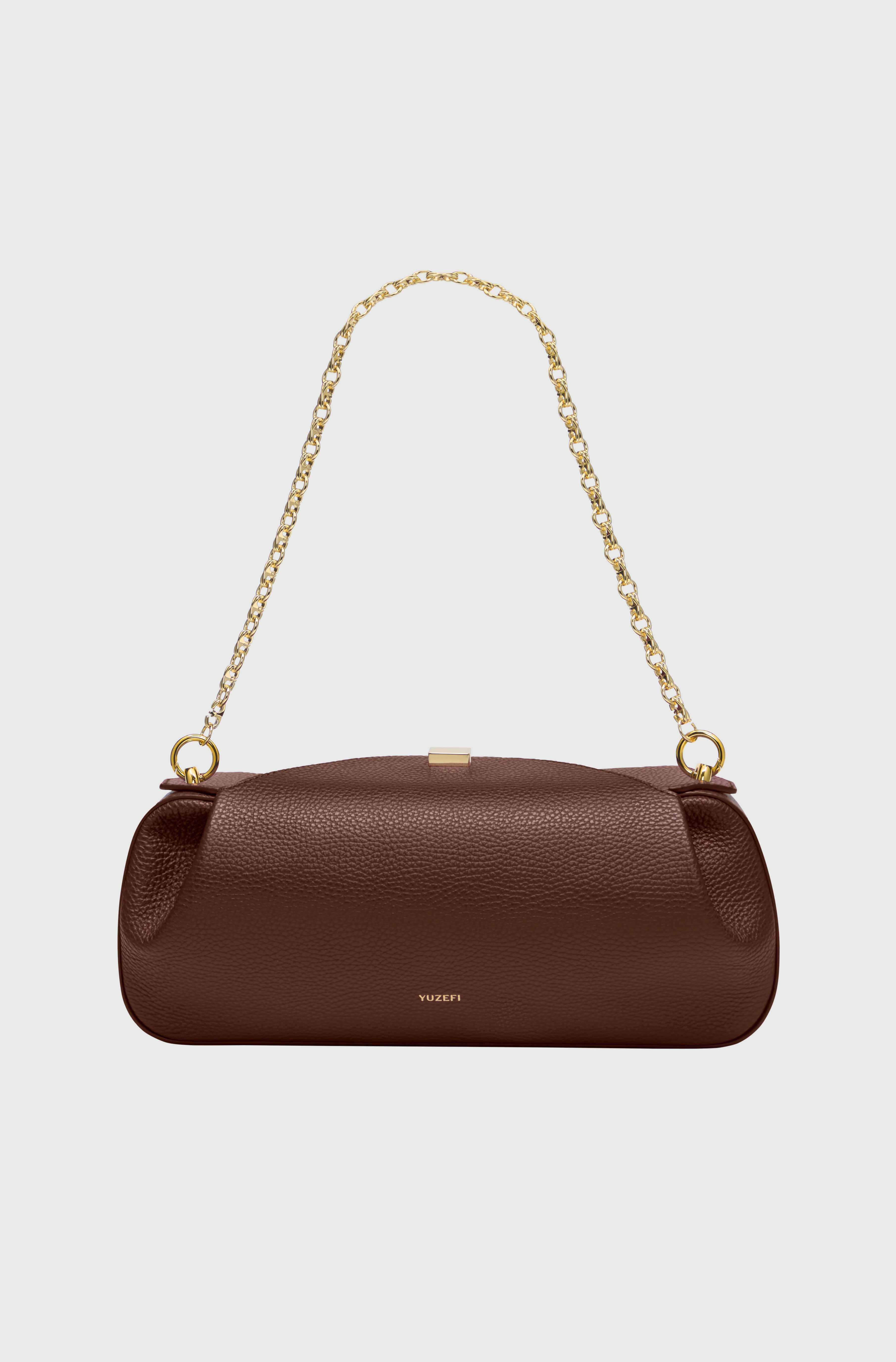 OYSTER CLUTCH - TOFFEE PEBBLE GRAINED LEATHER