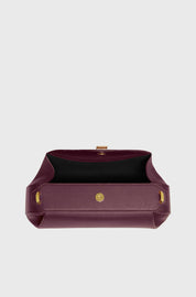 OYSTER CLUTCH - WINE PEBBLE GRAINED LEATHER