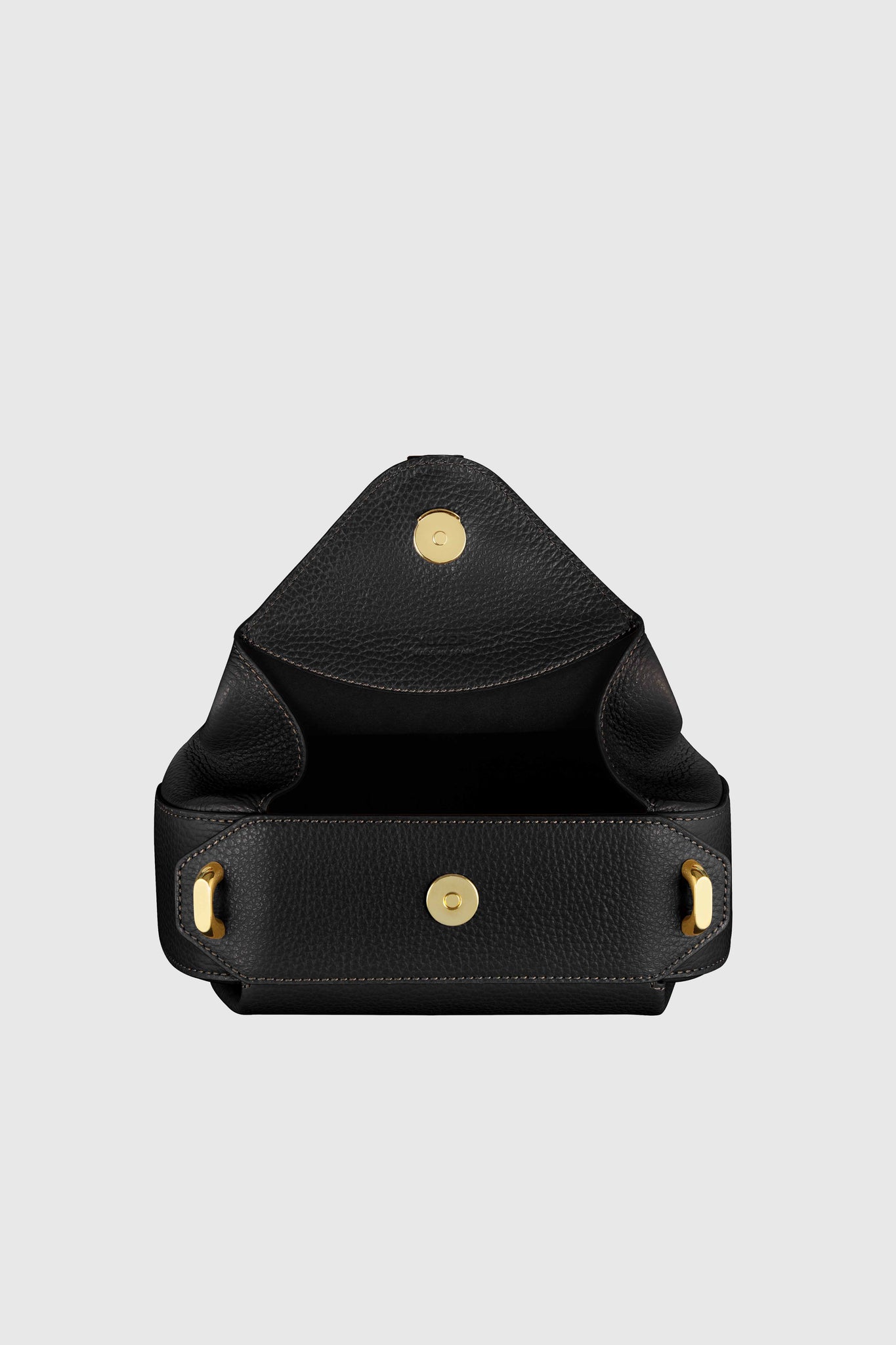 OYSTER MINI CLUTCH - BLACK PEBBLE GRAINED LEATHER