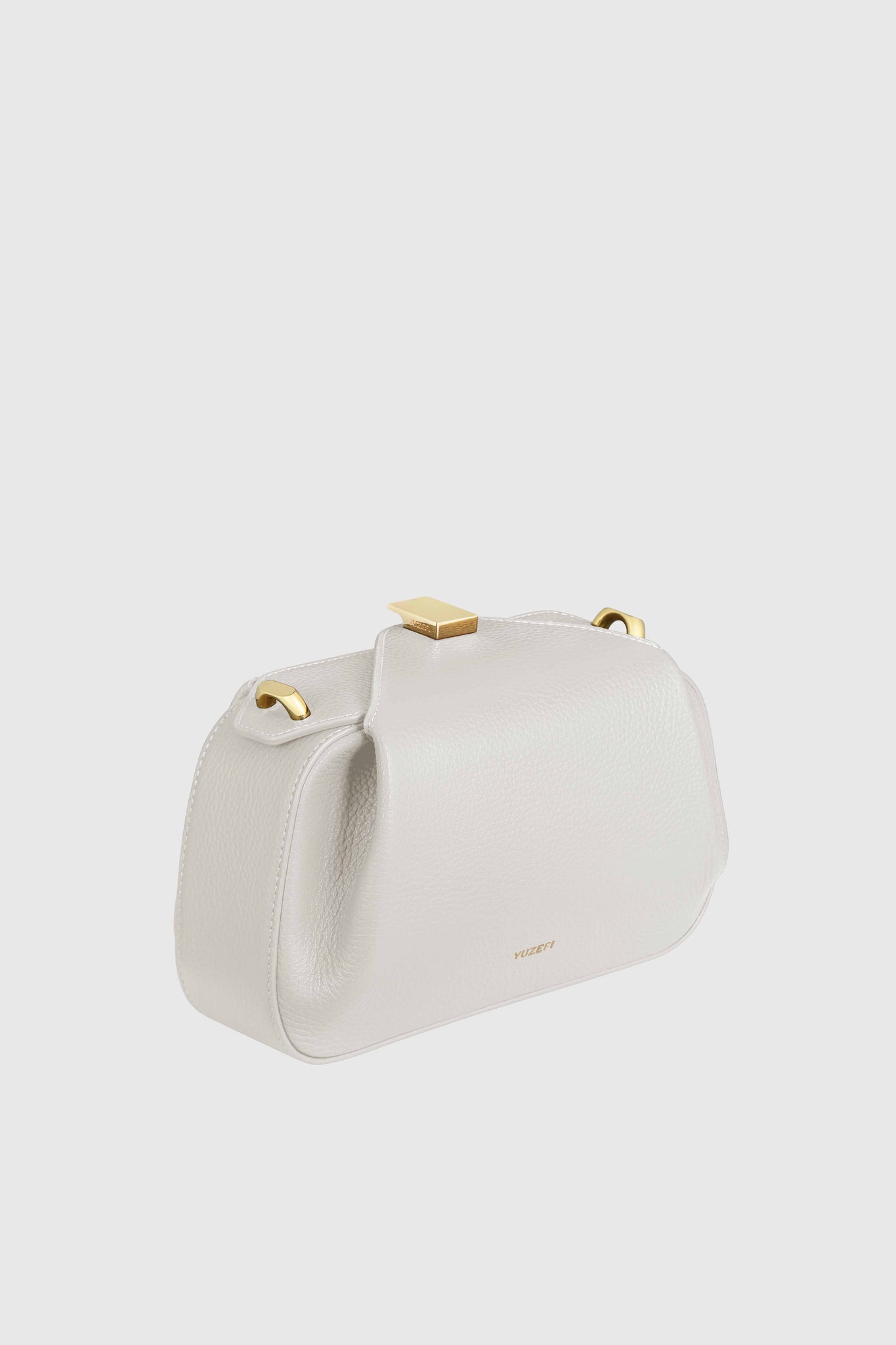 OYSTER MINI CLUTCH - CREAM PEBBLE GRAINED LEATHER