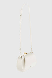 MINI OYSTER CLUTCH - CREAM PEBBLE GRAINED LEATHER