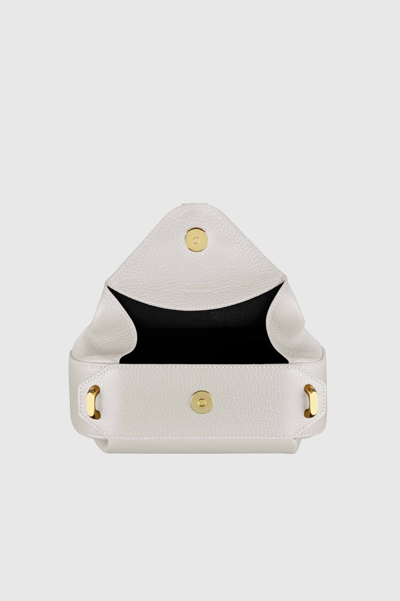 OYSTER MINI CLUTCH - CREAM PEBBLE GRAINED LEATHER