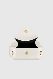 MINI OYSTER CLUTCH - CREAM PEBBLE GRAINED LEATHER