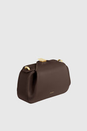 MINI OYSTER CLUTCH - ESPRESSO PEBBLE GRAINED LEATHER