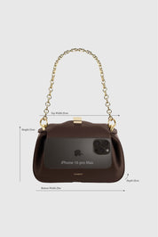 OYSTER MINI CLUTCH - ANGORA PEBBLE GRAINED LEATHER