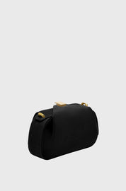 MINI OYSTER CLUTCH - BLACK SUEDE