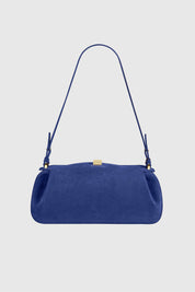 OYSTER CLUTCH - BLUE SUEDE