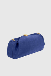 OYSTER CLUTCH - BLUE SUEDE