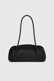 OYSTER SHOULDER BAG - BLACK PEBBLE GRAINED LEATHER