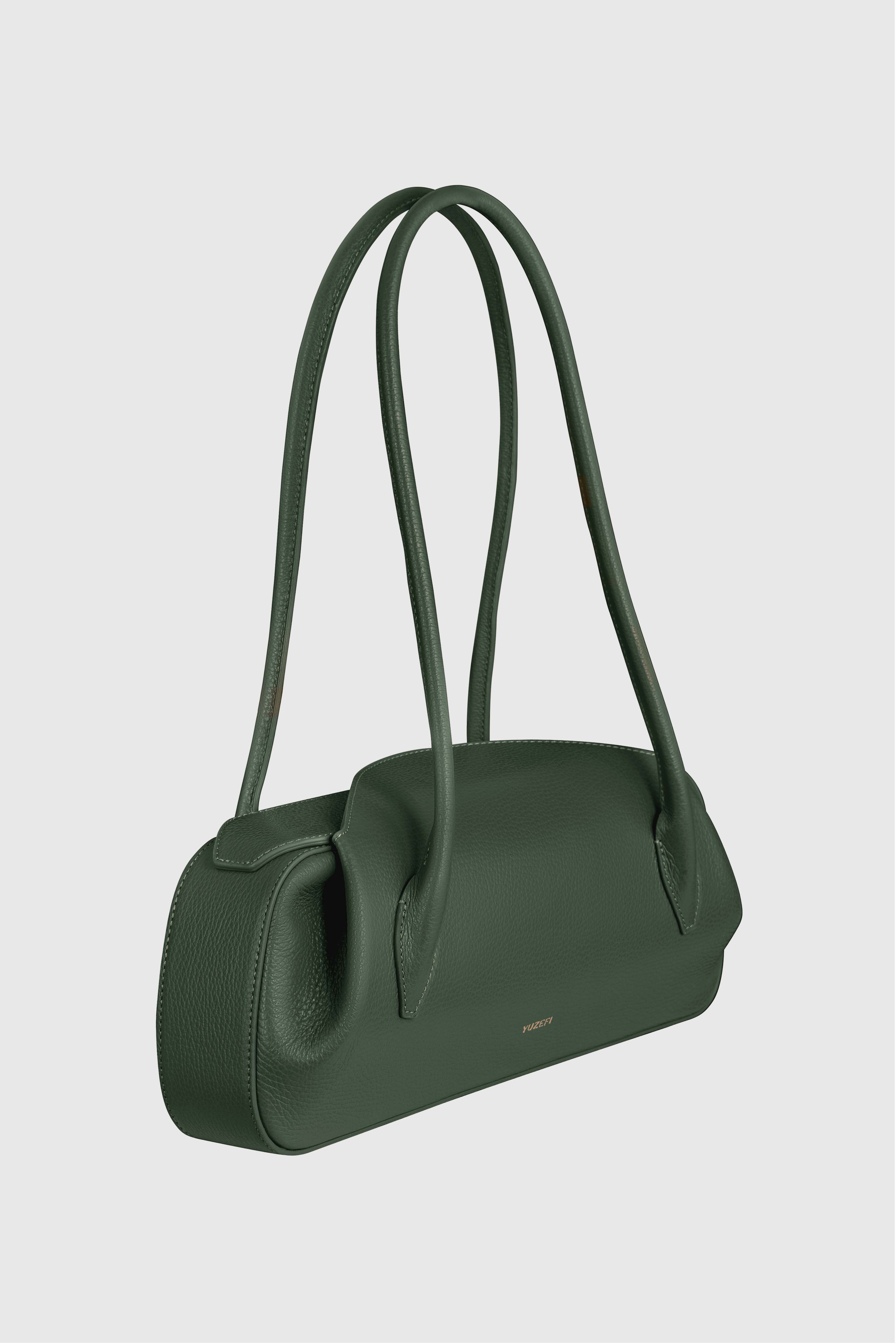 OYSTER SHOULDER BAG - PINE PEBBLE GRAINED LEATHER