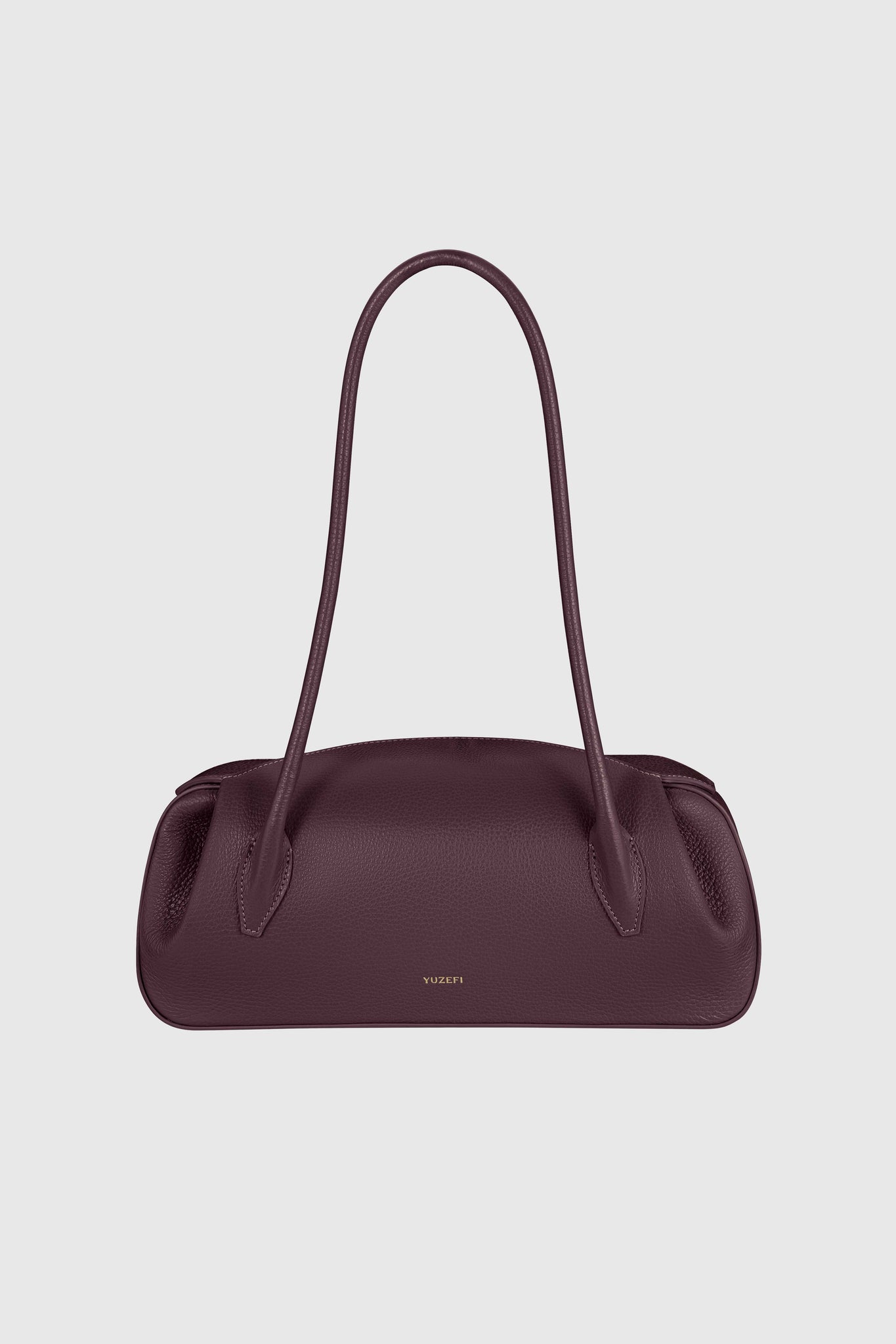 OYSTER SHOULDER BAG - WINE PEBBLE GRAINED LEATHER