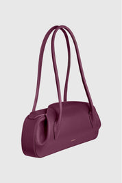 OYSTER SHOULDER BAG - WINE PEBBLE GRAINED LEATHER