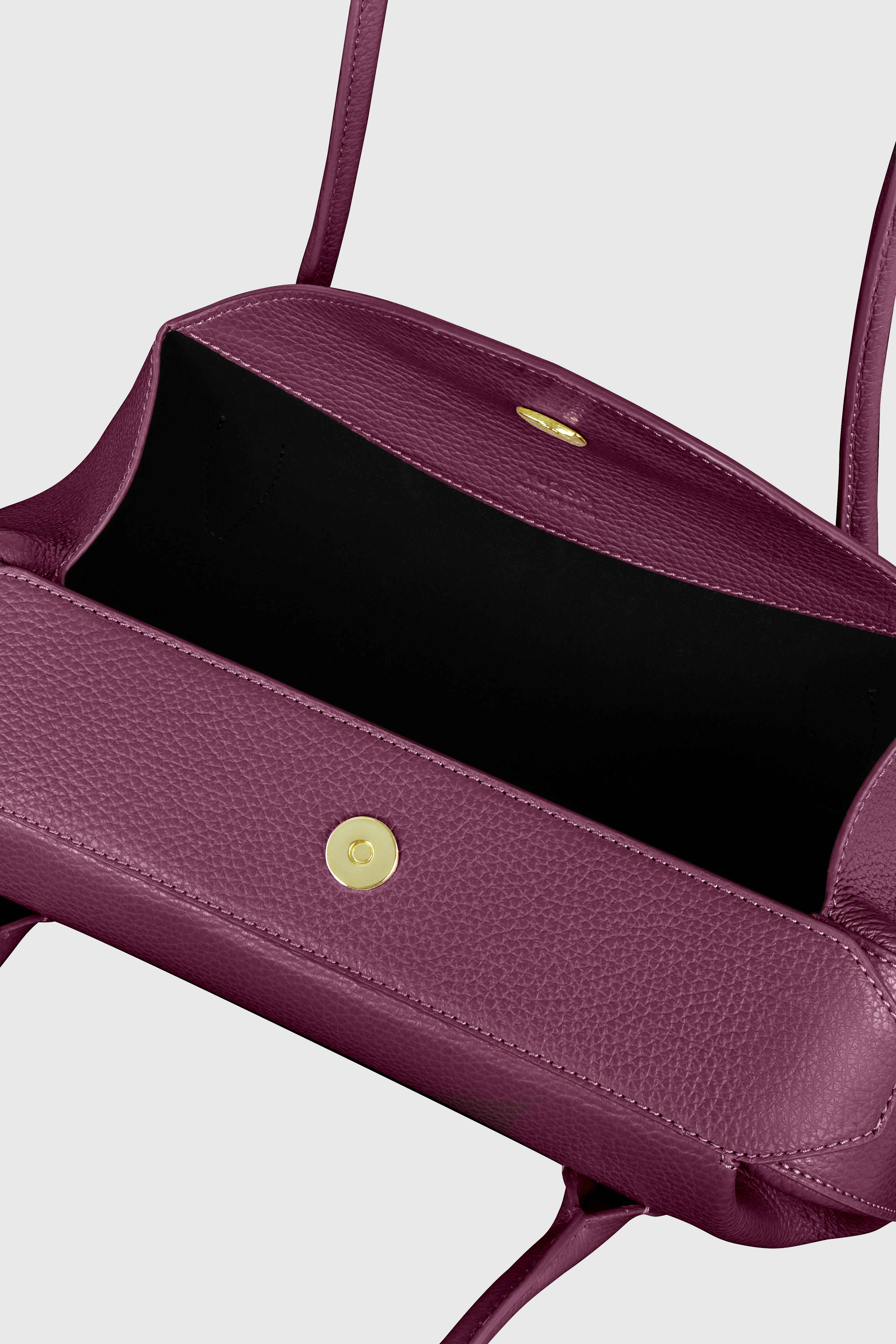 OYSTER SHOULDER BAG - WINE PEBBLE GRAINED LEATHER