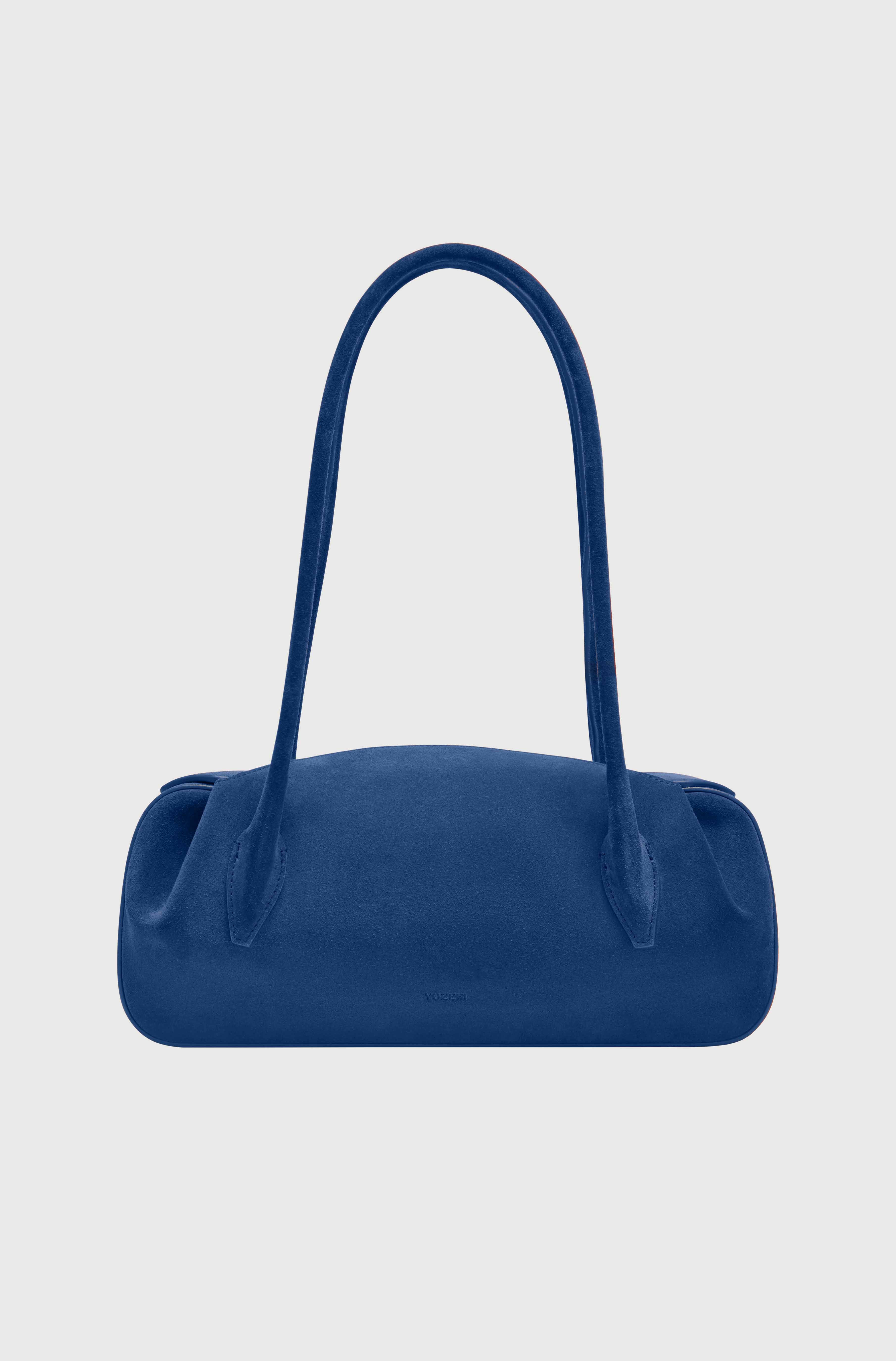 OYSTER SHOULDER BAG - BLUE SUEDE