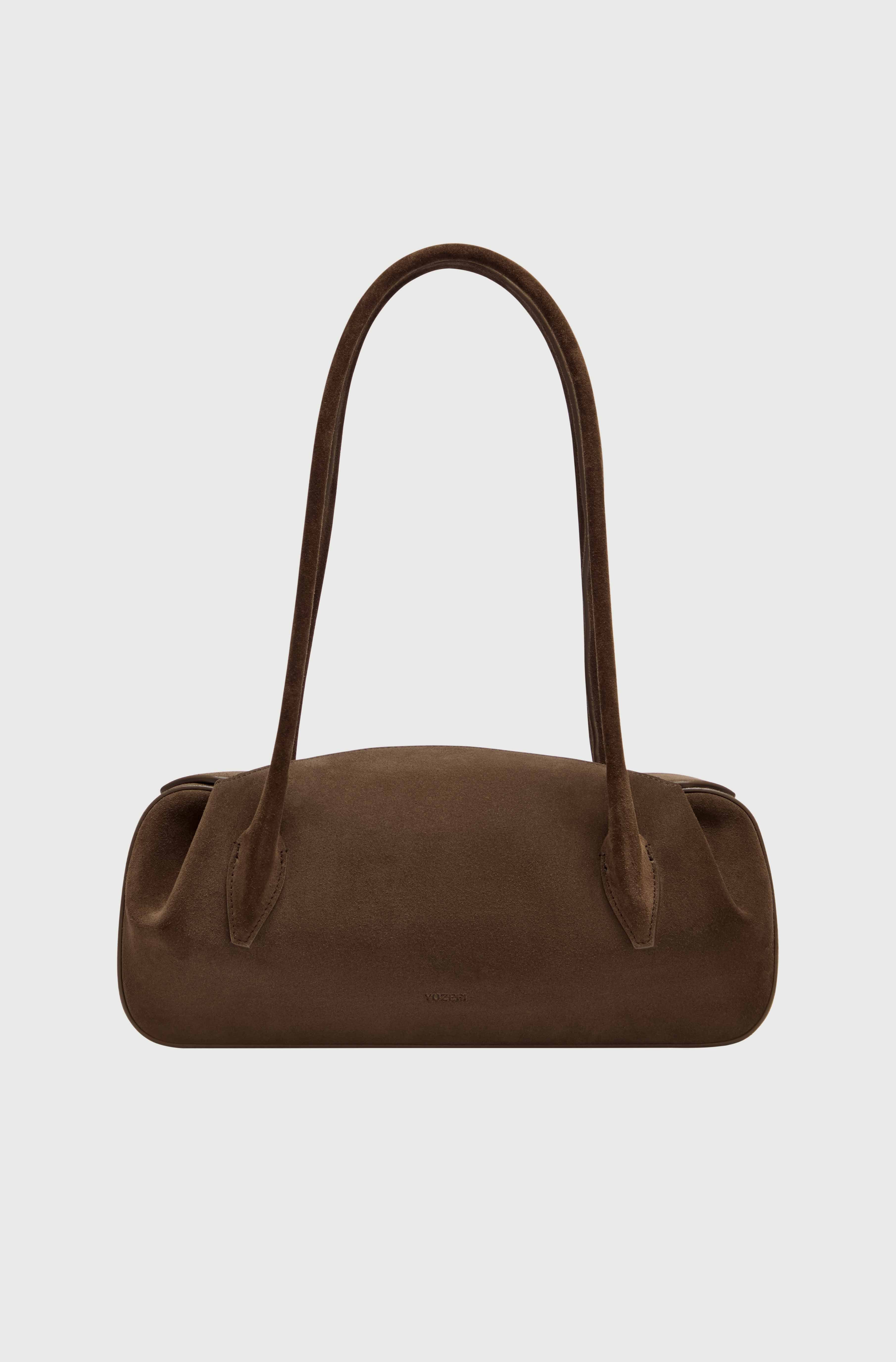 OYSTER SHOULDER BAG - CHOCOLATE SUEDE