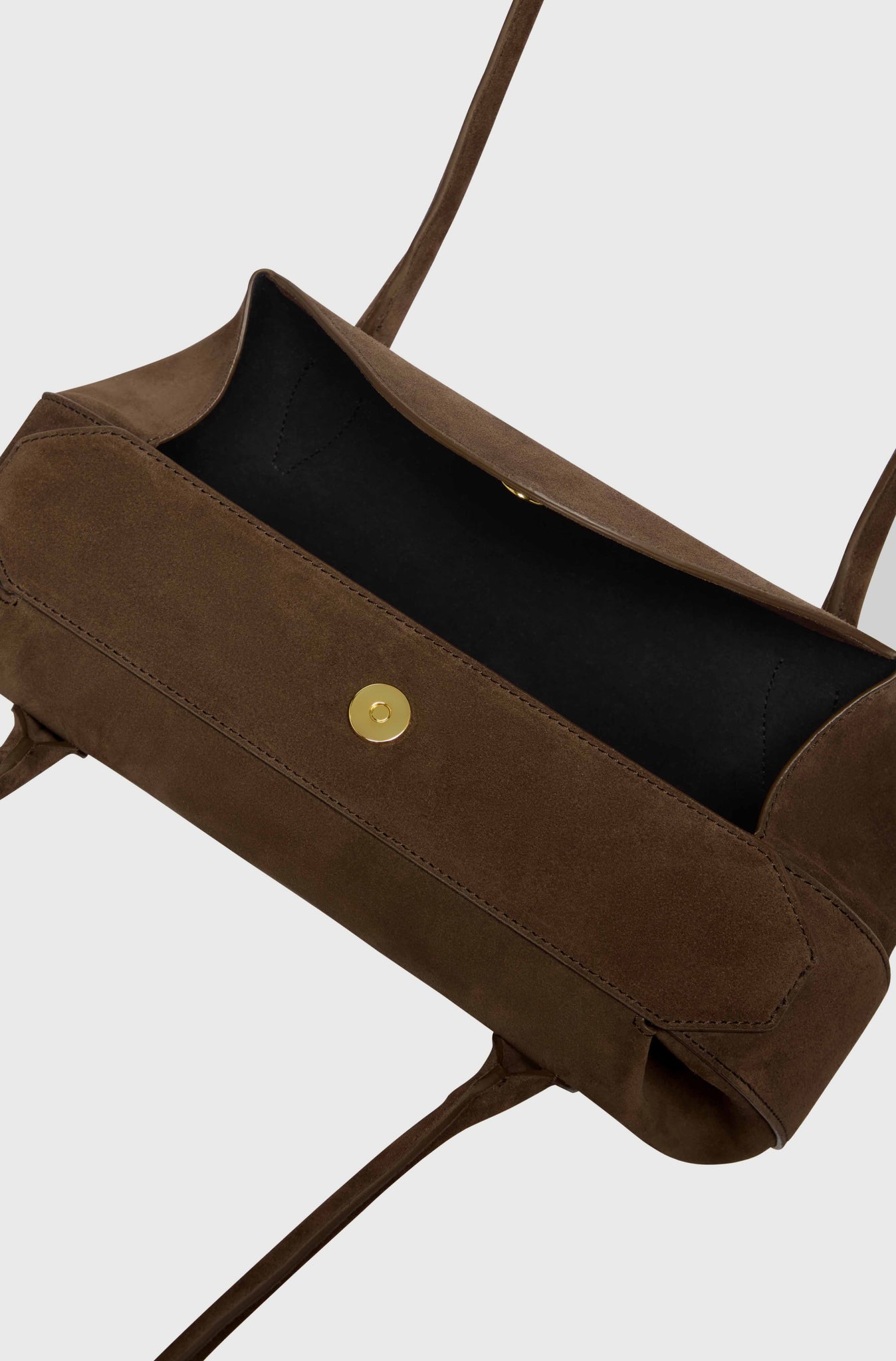 OYSTER SHOULDER BAG - CHOCOLATE SUEDE