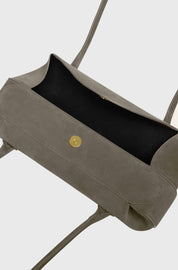 OYSTER SHOULDER BAG - TAUPE SUEDE