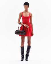 OYSTER SHOULDER BAG - EMBOSSED SNAKE COWHIDE LEATHER