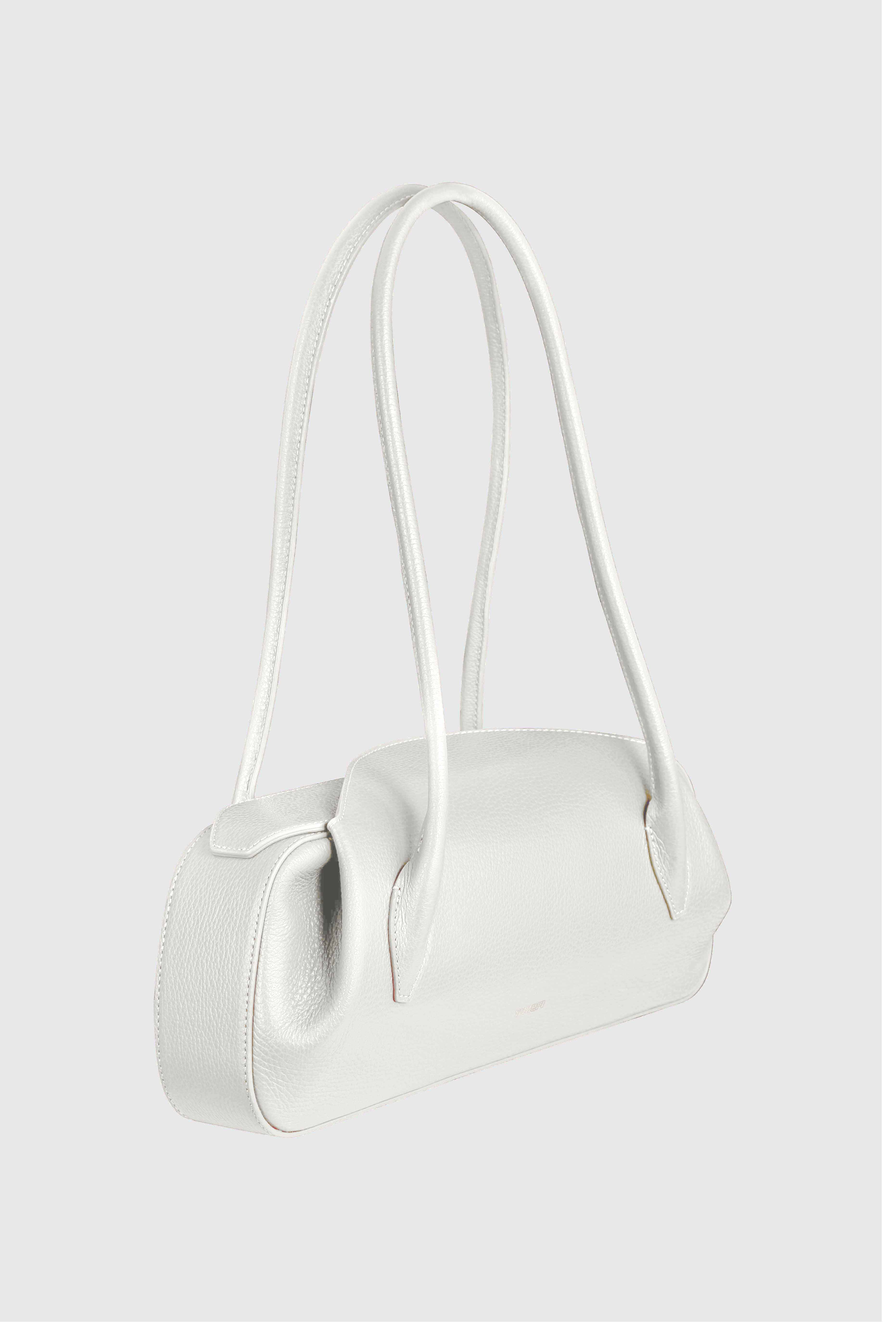 OYSTER SHOULDER BAG - BIANCO PEBBLE GRAINED LEATHER