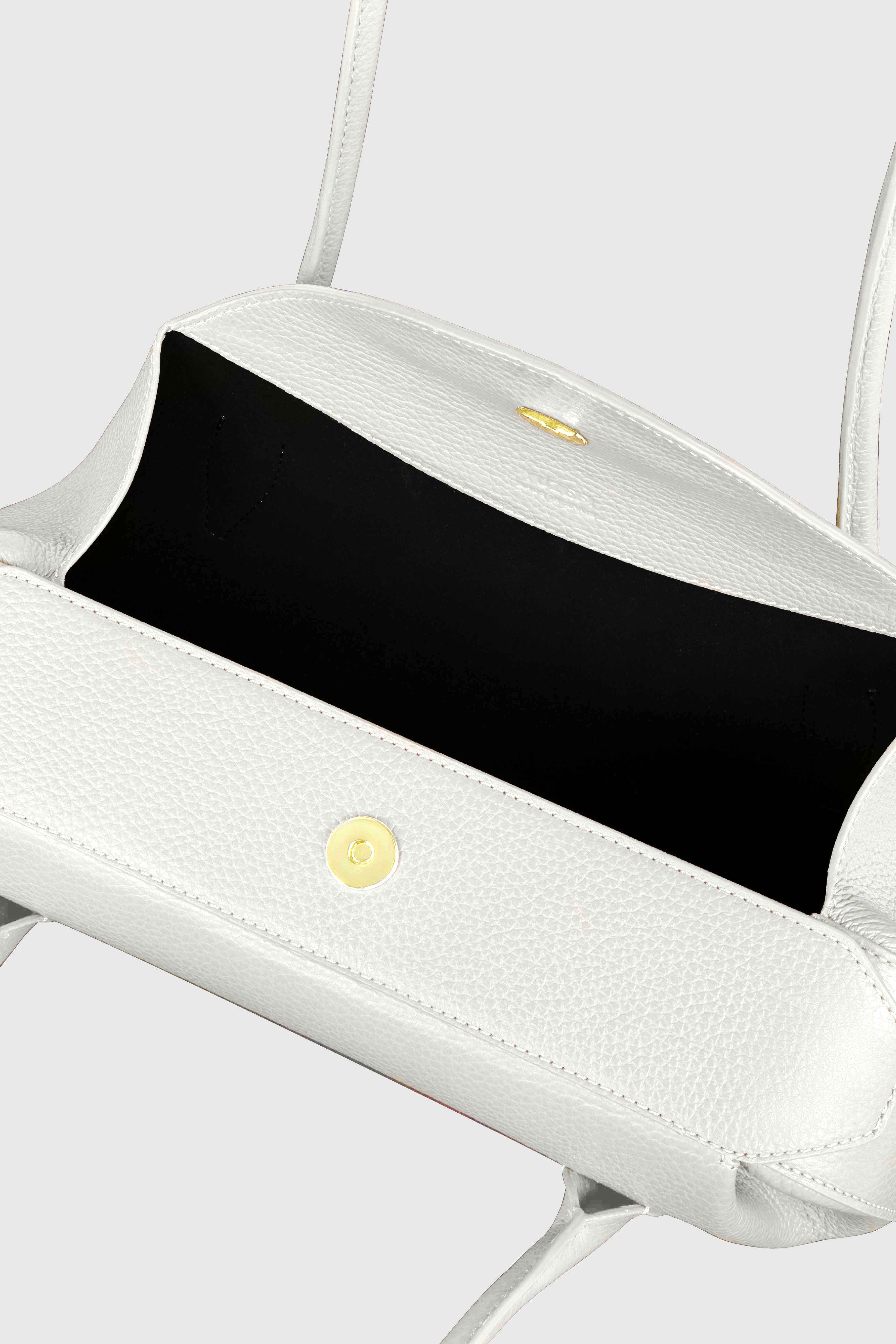 OYSTER SHOULDER BAG - BIANCO PEBBLE GRAINED LEATHER