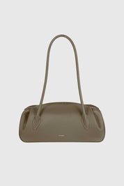 OYSTER SHOULDER BAG - TAUPE PEBBLE GRAINED LEATHER