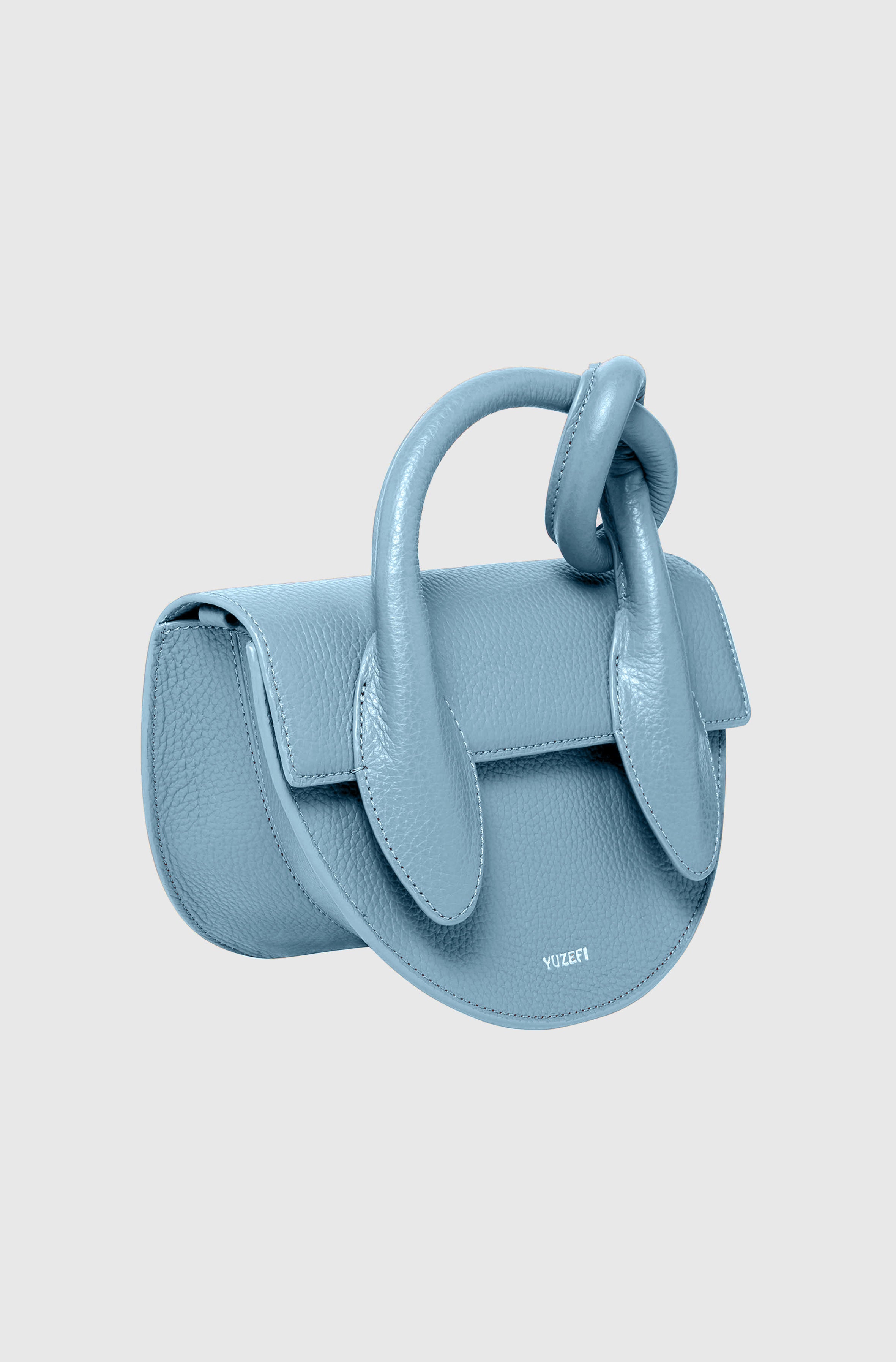 PRETZEL - CORNFLOWER PEBBLE GRAINED LEATHER