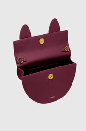 PRETZEL - WINE PEBBLE GRAINED LEATHER