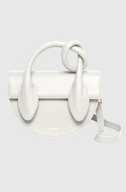 PRETZEL - BIANCO PEBBLE GRAINED LEATHER