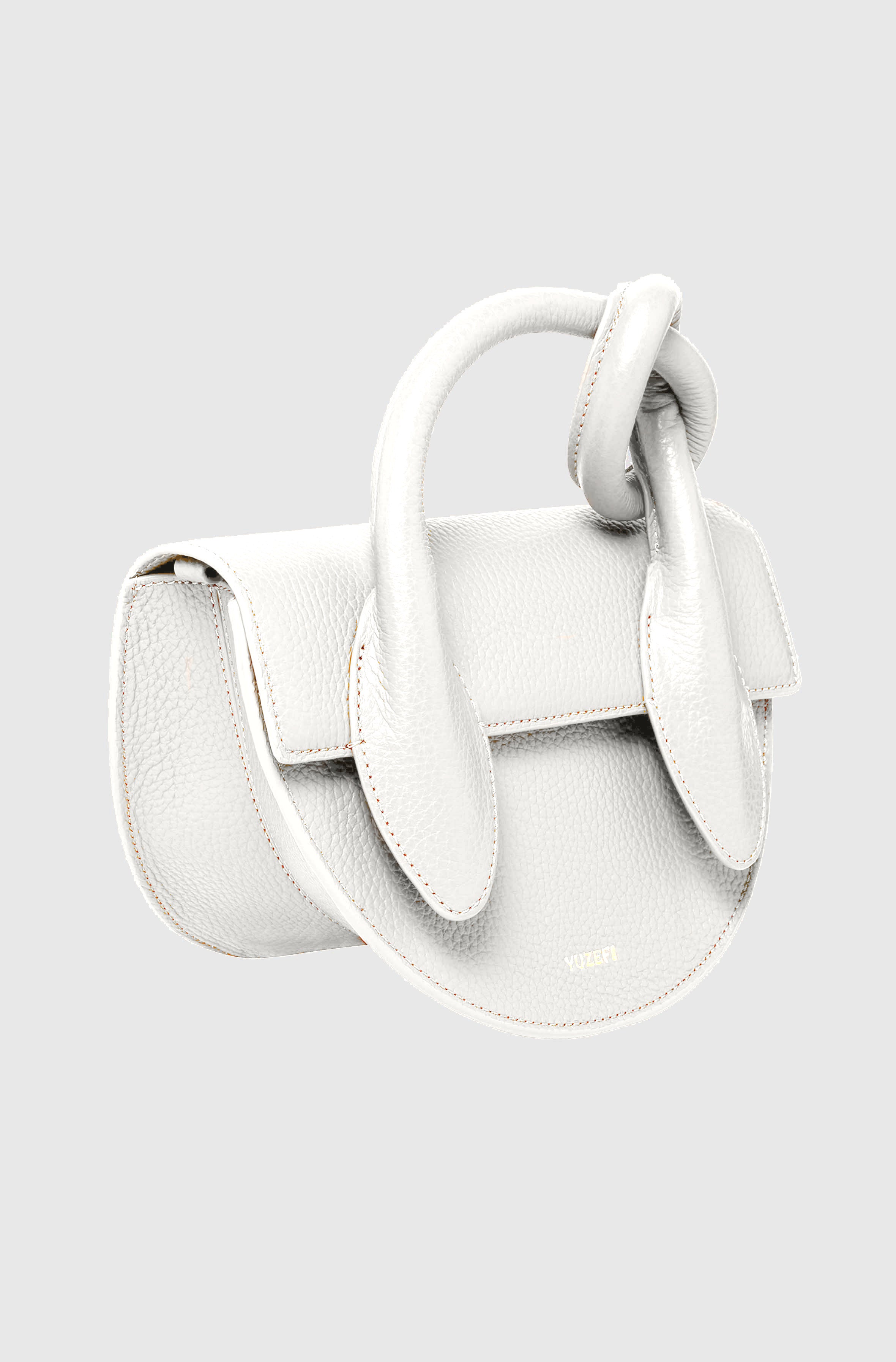 PRETZEL - BIANCO PEBBLE GRAINED LEATHER