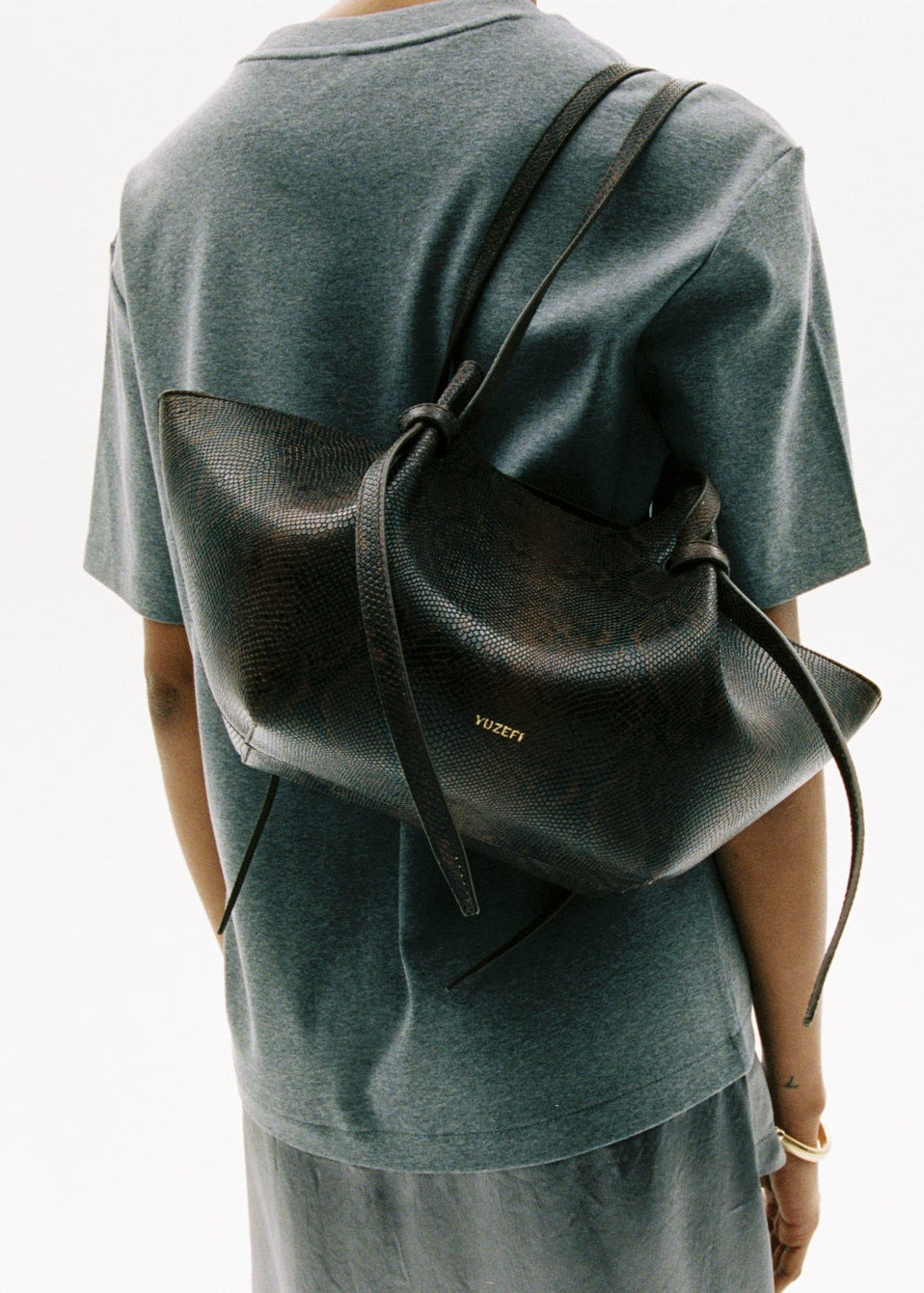 MOCHI - EMBOSSED SNAKE COWHIDE LEATHER
