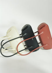 OYSTER MINI SHOULDER BAG - VANILLA PEBBLE GRAINED LEATHER