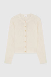 RAINA CREWNECK CARDIGAN - VANILLA