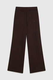 ROWAN TUCK STITCH TROUSERS - CHOCOLATE