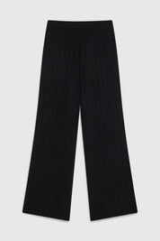 ROWAN TUCK STITCH TROUSERS - BLACK