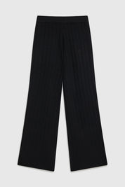 ROWAN TUCK STITCH TROUSERS - BLACK