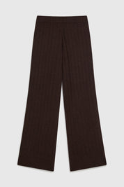 ROWAN TUCK STITCH TROUSERS - CHOCOLATE