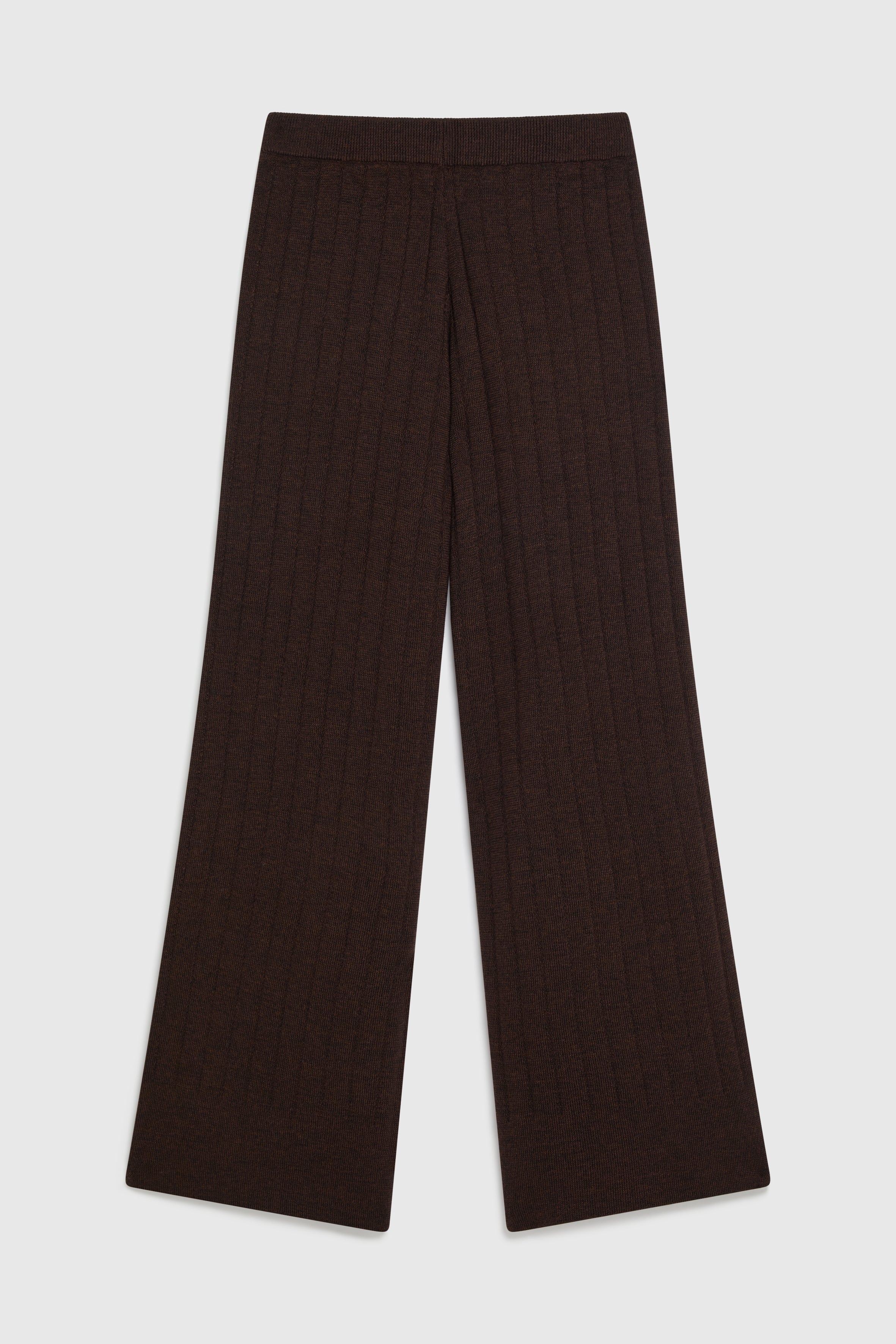 ROWAN TUCK STITCH TROUSERS - CHOCOLATE