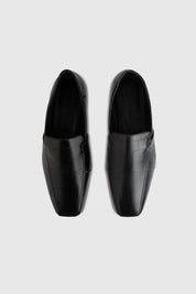 SAHRA LOAFER - EMBOSSED BLACK EEL LEATHER